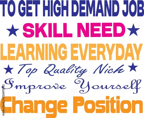 High Demand Job Skill Need Learning Everyday Typography Vector