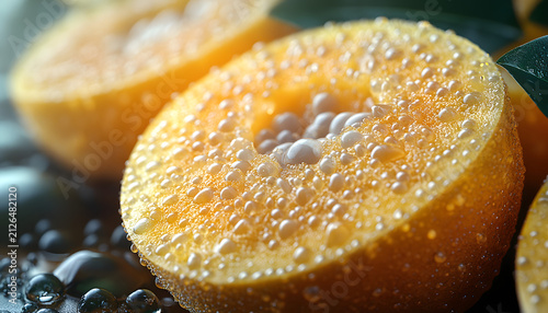 Close Up of a Fresh Orange Fruit with Vibrant Citrus Texture