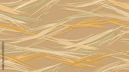 Seamless dry straw texture with scattered hay on earthy background for rustic designs