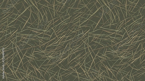 Green grass seamless texture with natural dry blades for camouflage backgrounds