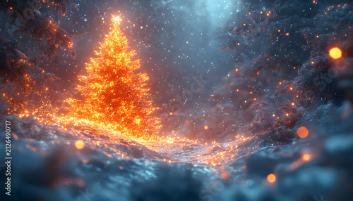 Fire in the Night with Glowing Flames and Dramatic Dark Atmosphere