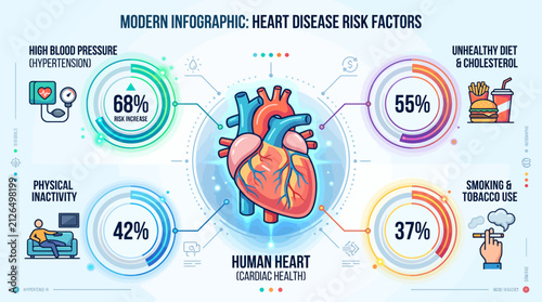Comprehensive Visual Data Representation of Primary Cardiovascular Health Risks and Statistical Lifestyle Factors Influencing Cardiac Wellness