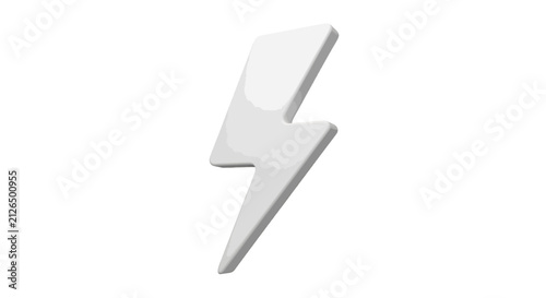 Vector illustration of white lightning bolt icon on a transparent background