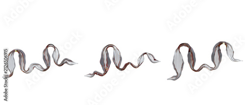 Foto 3d liquid glass splash set of three amber shapes