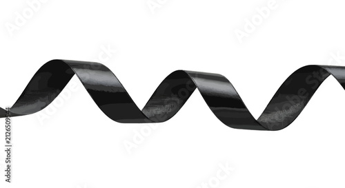 Vector illustration of black glossy ribbon on a transparent background