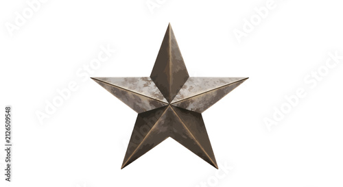 Vector illustration of rustic metal star on a transparent background