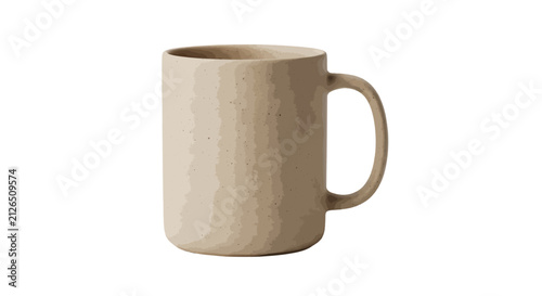 Vector illustration of ceramic coffee mug on a transparent background