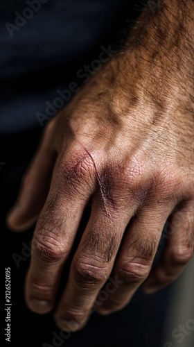 Wounded Hand with Cuts and Scratches