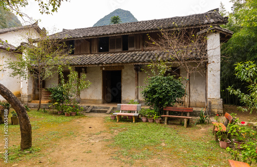 Traditional house architecture in Dinh thu Vua Meo, Ha Giang, Vietnam