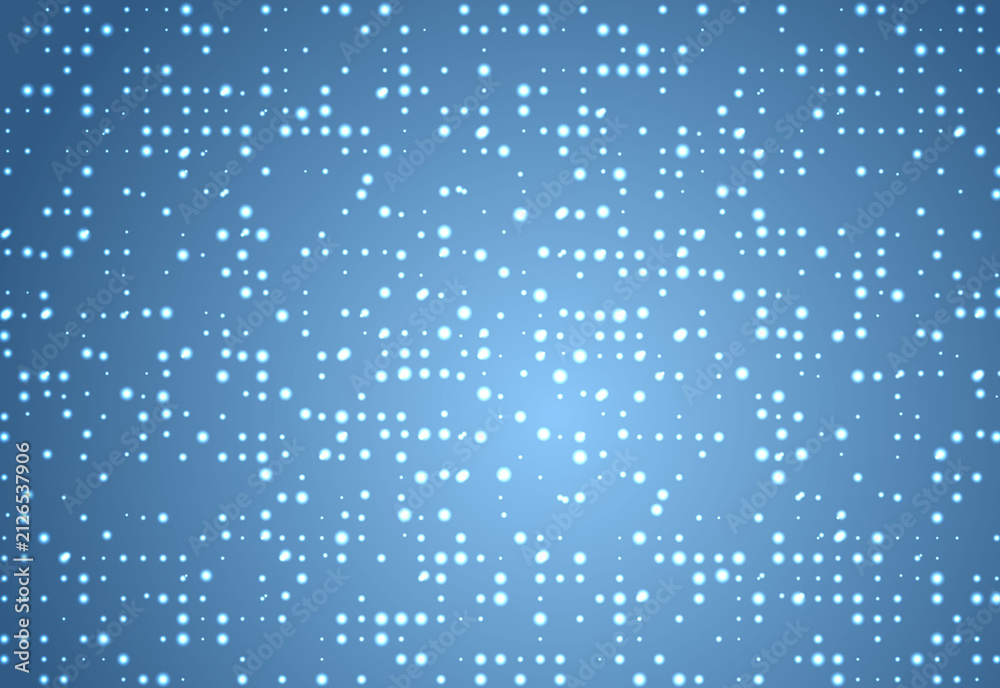 Fototapeta premium Abstract Blue Glowing Pixel Square Halftone Grid Technology Background