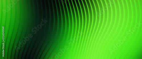 Obraz na plátně Abstract vibrant green wavy line gradient background