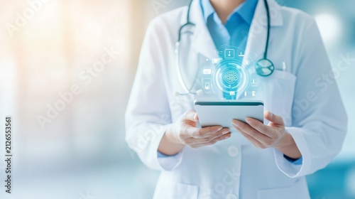 Medical Portal With Secure Login Biometric Authentica Patient Monitoring Screen Detail, medical service interface, AI healthcare dashboard, digital diagnostic technology