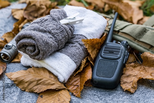 Autumn Camping Gear with Wool Socks