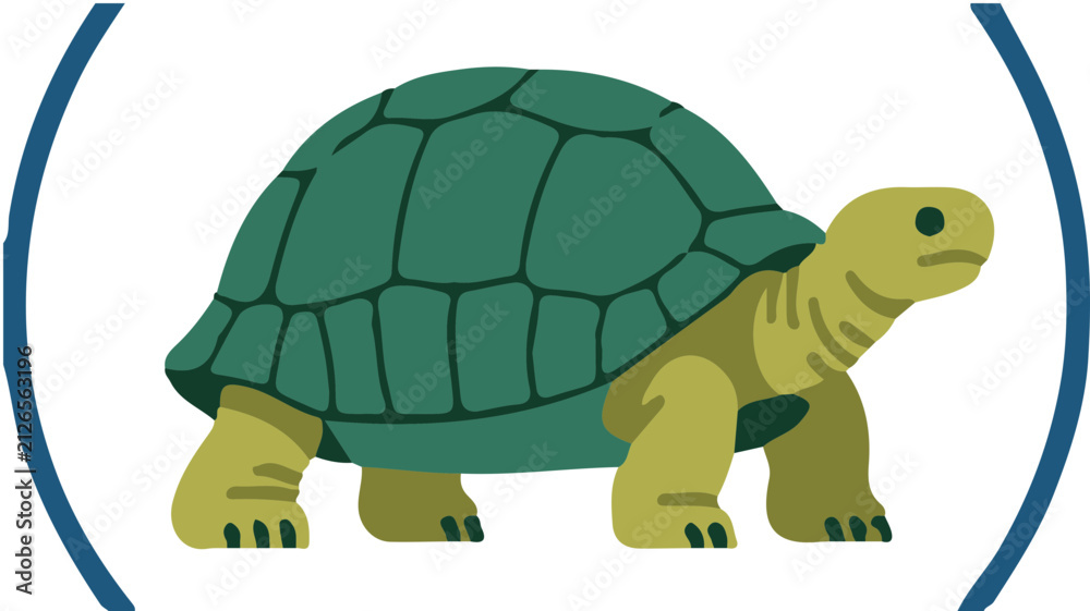 Obraz premium Aldabra Gian Flat Design Color Vector Icon Isolated on White Background