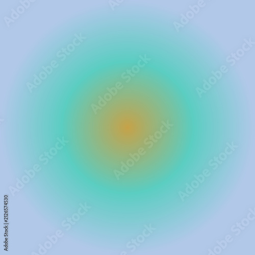Photography Abstract radial gradient with a soft yellow core expanding into teal and lavende