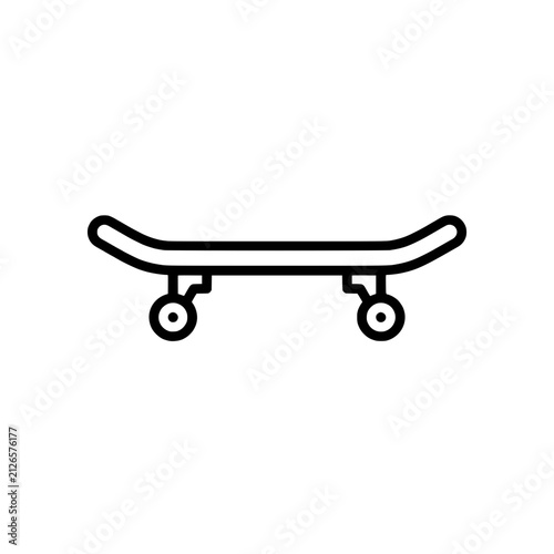 Skateboard deck wheels extreme sport outline icon