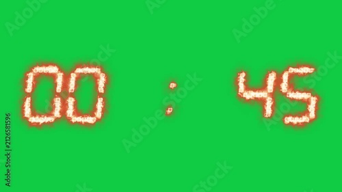 Glowing electronic countdown timer. Red numeral counting down to zero, time management concept, clock display, timer symbol, passing seconds, urgency concept.