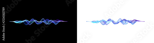 abstract Glowing Neon line Sound Waves, Audio Waves, Noise Frequency, Artificial Intelligence Ai Voice Waveform. Music Track and Voice Recording, Audio Spectrum. Sound Background Loop