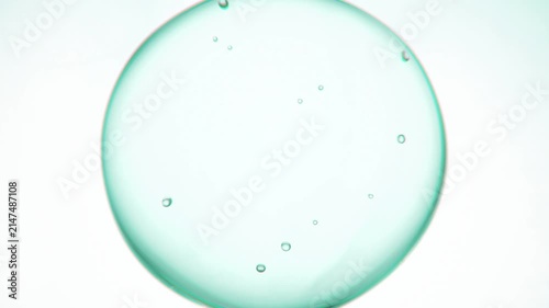 Abstract Translucent Molecule With Floating Bubbles on Clean White Background