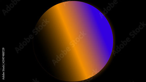Abstract Orange and Purple Gradient Sphere on Black Background, Halloween