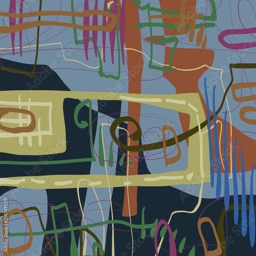 Abstract image for printing. Picture for modern interiors. The picture is painted by hand on a tablet.