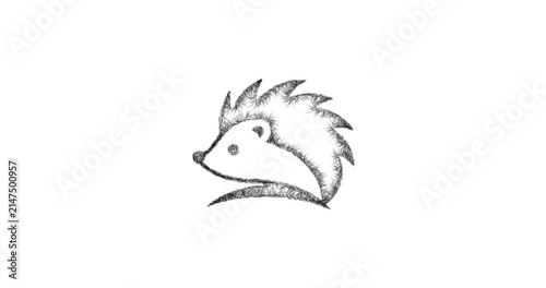 Sketch hedgehog logo icon animation - smooth progressive reveal