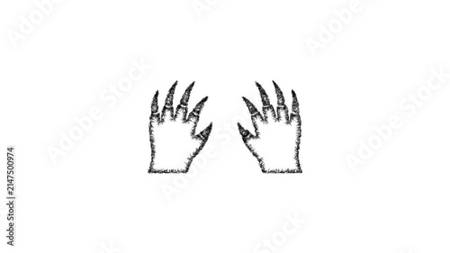 Sketch mole paws icon animation - smooth progressive reveal