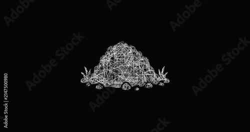 Sketch mole mound icon animation - smooth progressive reveal