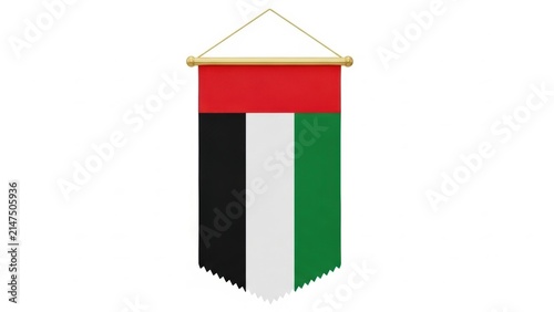Flag with red, black, white, green colors