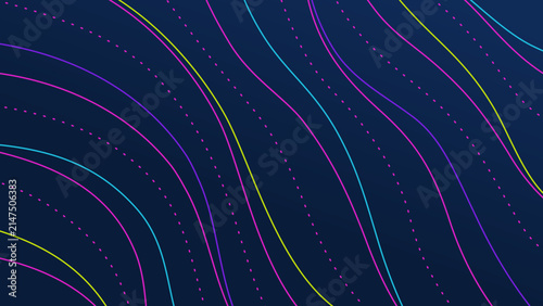 Colored linear background. Navy geometric wallpaper with pattern of lines