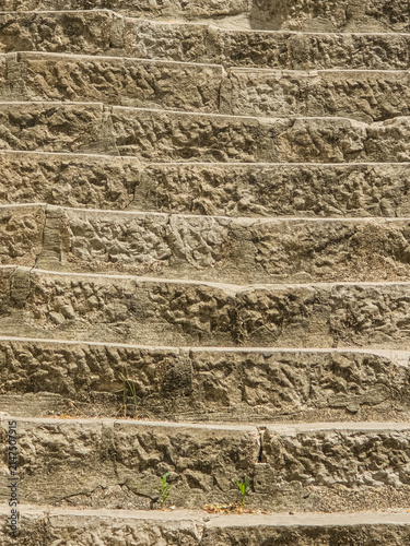 Canvas Print Texture of Ancient Rough Stone Steps