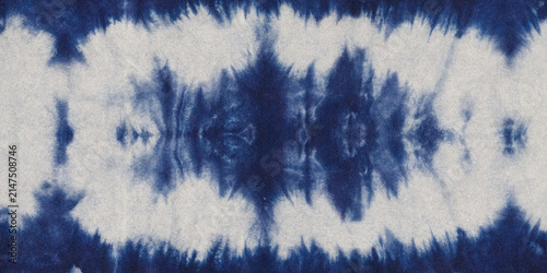 Foto Indigo tie dye fabric texture