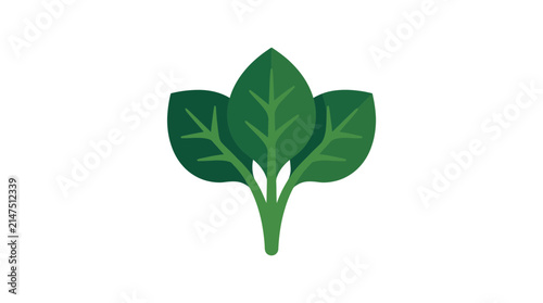 Dark green collard or kale leaf flat icon.