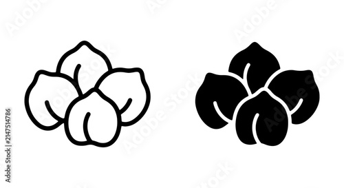 Chickpea icon set, garbanzo bean vector illustration, healthy food ingredient graphic element