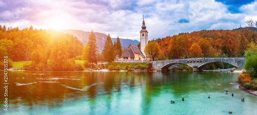 Church of St John the Baptist near Lake Bohinj Slovenia