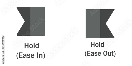Foto Graphic design icon set showing animation hold ease in and ease out motion timin
