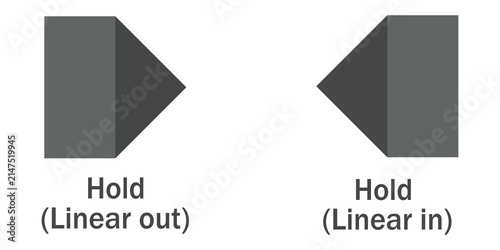 Cuadro en lienzo Hold linear out and hold linear in motion graphic easing icons in dark grey