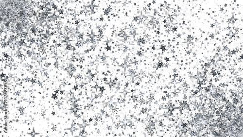Foto shimmering silver star confetti pattern on a isolated on transparent background