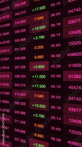 Dynamic Financial Display with Colorful Numerical Changes Over Two Frames, Highlighting Stock Movement and Market Trends in a Digital Environment.