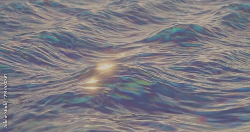 Abstract iridescent swirling liquid ripples background.