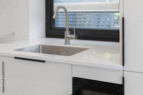 kitchen sink and faucet in contemporary interior