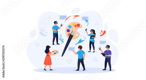 Creative People Painting and Designing in Virtual Reality