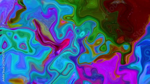 Vibrant psychedelic fluid marble background with cyan blue, magenta pink, and deep green swirls. Abstract liquid paint motion composition perfect for artistic backdrops, overlays, and digital design.