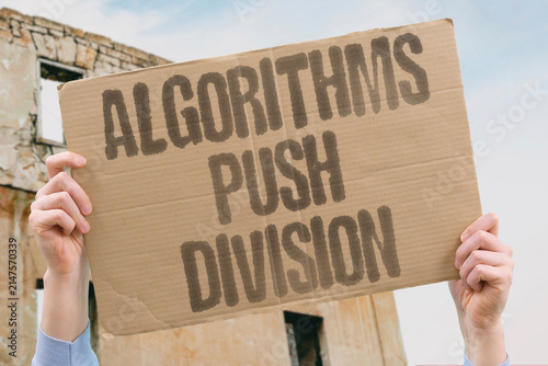 Quadro su tela "Algorithms Push Division" Computational systems can amplify societal polarization