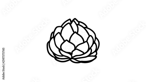 Obraz na płótnie Artichoke line drawing illustration white background.