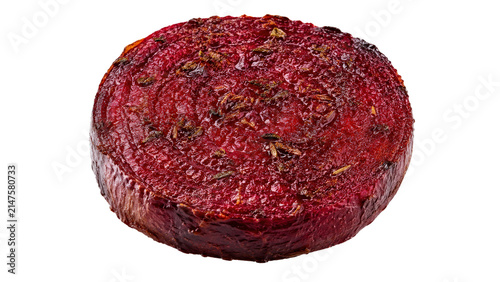 Beetroot Slice Roasted with Herbs on Transparent Background