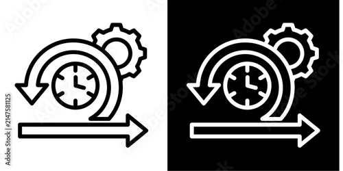 Process Optimization  Icon Set White Line Style Collection