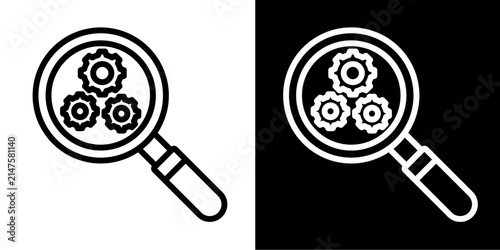 Process Analysis  Icon Set White Line Style Collection
