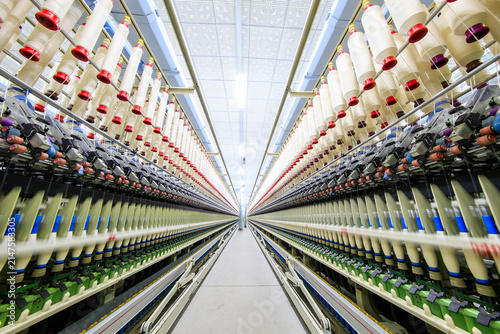 Spacious modern textile spinning workshop