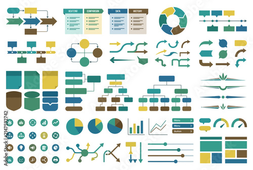 Infographic design elements and data visualization chart kit.